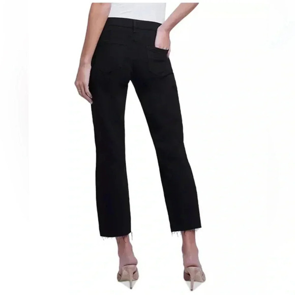 L'AGENCE Sada‎ Cropped High Rise Slim Jeans Black sz 24 Stretch Denim - Picture 2 of 10